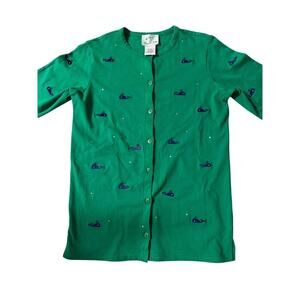 Women’s The Quacker Factory whale long sleeve button down